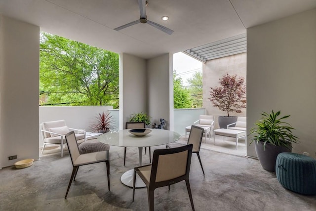 view of patio / terrace featuring ceiling fan