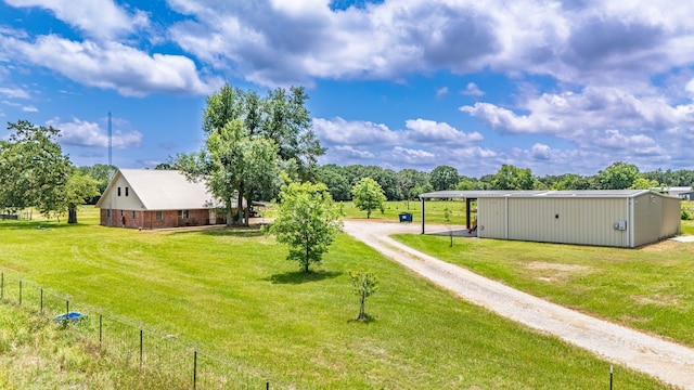 397 Rs County Road 4452, Point, TX 75472 - view of yard featuring driveway, a pole building, and an outdoor structure