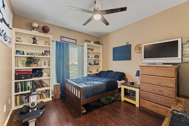 8121 Kathleen Dr, Fort Worth, TX 76137 - bedroom featuring ceiling fan and wood finished floors