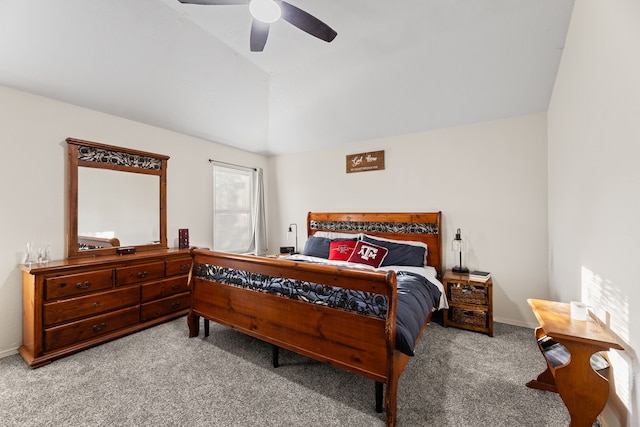 8121 Kathleen Dr, Fort Worth, TX 76137 - bedroom with ceiling fan, lofted ceiling, and carpet