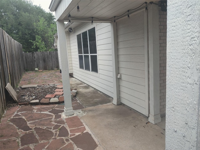 view of patio featuring a fenced backyard