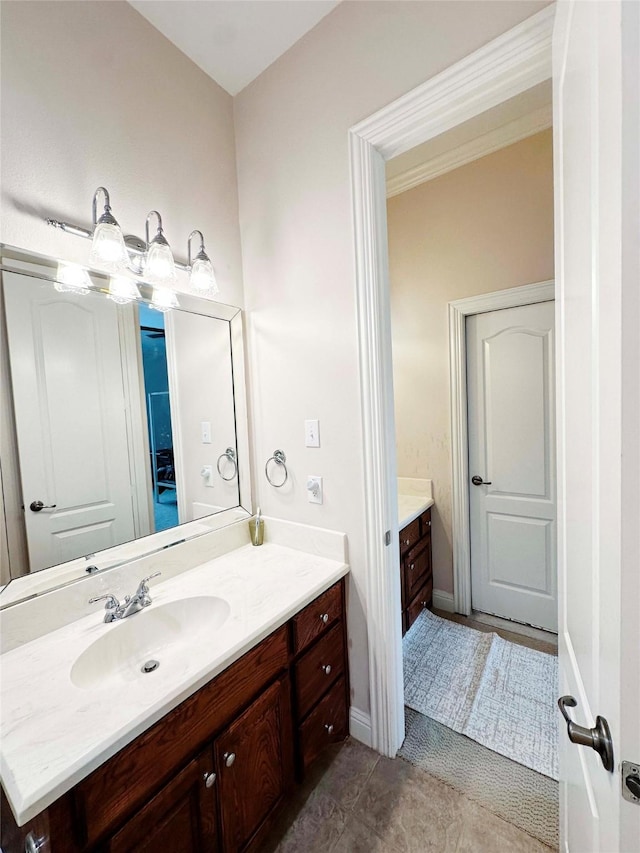 bathroom featuring vanity and tile patterned floors