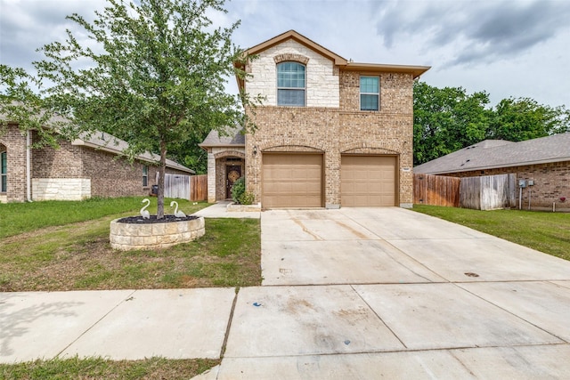 2868 Pacifico Way, Fort Worth, TX 76111 - traditional home with concrete driveway, brick siding, and an attached garage