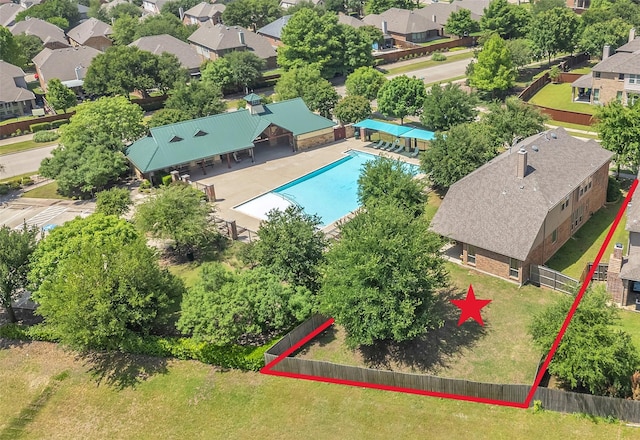 2317 Willard Dr, Mckinney, TX 75072 - aerial view of residential area featuring a pool
