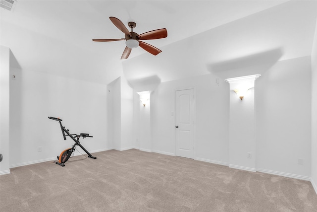 2317 Willard Dr, Mckinney, TX 75072 - carpeted empty room featuring ceiling fan, lofted ceiling, and baseboards