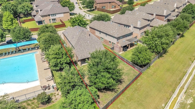 2317 Willard Dr, Mckinney, TX 75072 - aerial perspective of suburban area featuring property boundaries highlighted and a pool