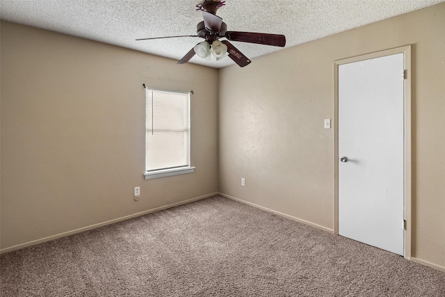 628 Evelyn Ln, Burleson, TX 76028 - carpeted spare room with baseboards, a textured ceiling, and ceiling fan