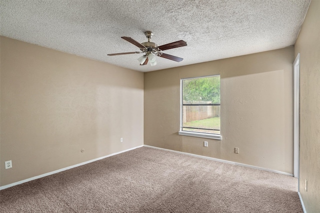 628 Evelyn Ln, Burleson, TX 76028 - carpeted empty room with baseboards, a ceiling fan, and a textured ceiling