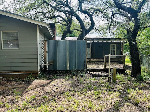 view of yard featuring a deck