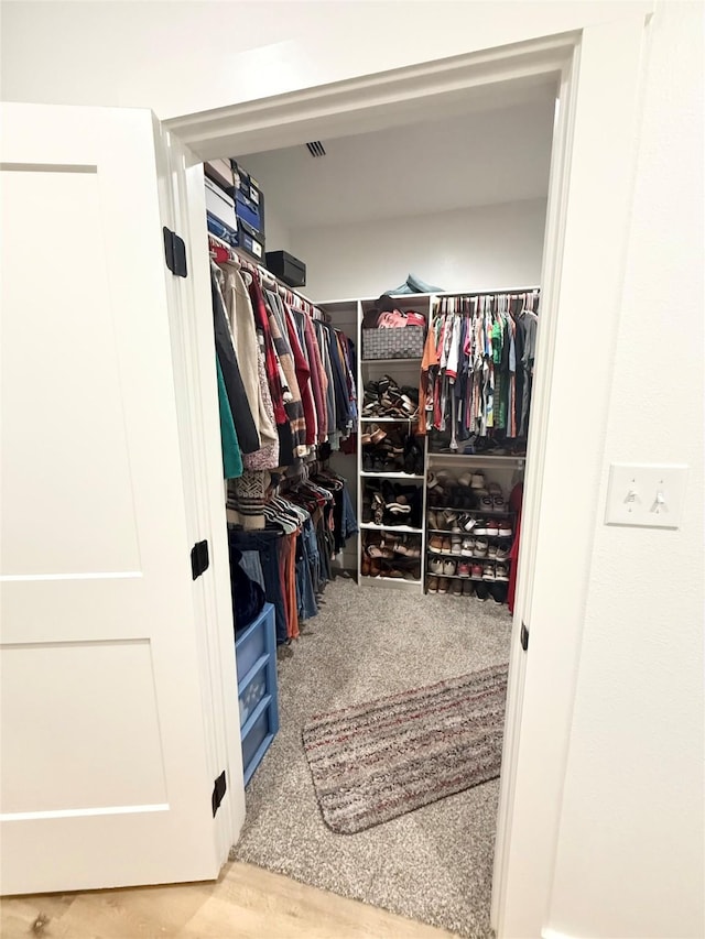view of walk in closet
