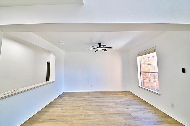 2328 Twilight Star Dr, Little Elm, TX 75068 - unfurnished room with a ceiling fan, light wood-style flooring, and baseboards