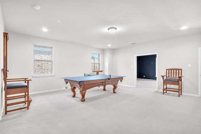 3020 Nyala Trl, Frisco, TX 75034 - game room featuring pool table, recessed lighting, baseboards, and light colored carpet