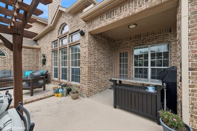 13283 Bodega Trl, Frisco, TX 75035 - view of patio with a pergola and an outdoor living space