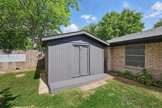 view of shed