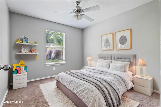817 Countryside Dr, Aubrey, TX 76227 - bedroom with carpet flooring, baseboards, and a ceiling fan