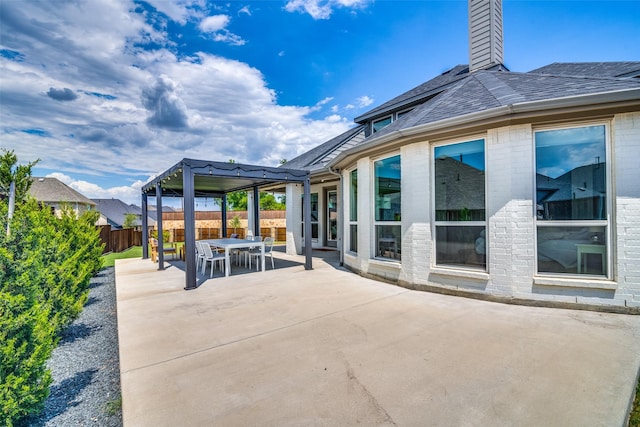view of patio / terrace with fence and outdoor dining space