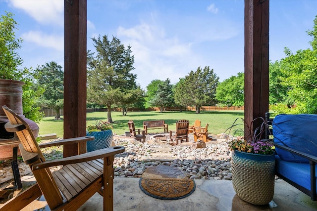 view of patio / terrace with a fenced backyard