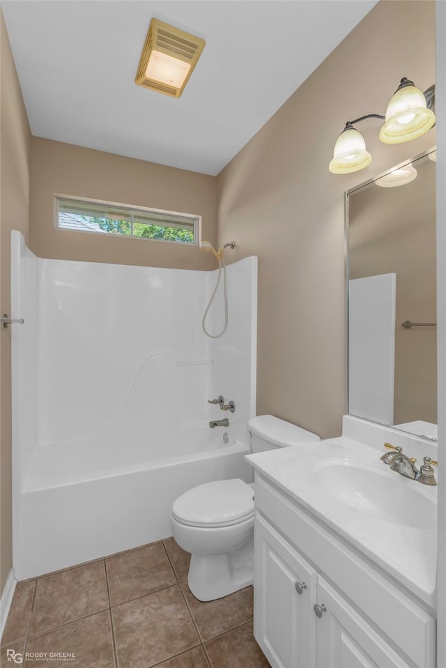 174 Hallette Dr, Shreveport, LA 71115 - full bathroom featuring toilet,  shower combination, visible vents, tile patterned floors, and vanity