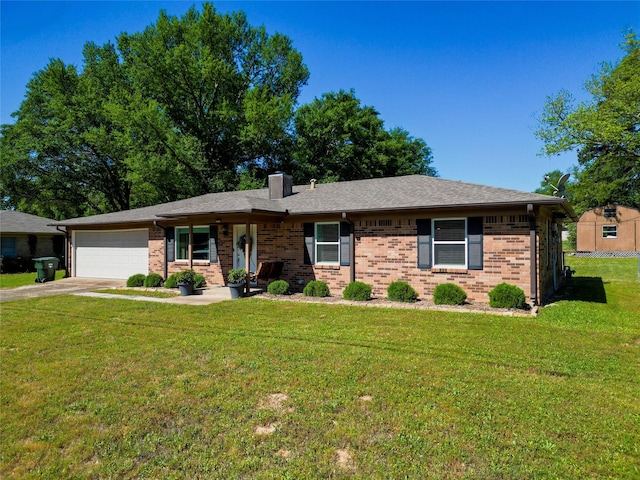 5921 Springbrook Dr, Tyler, TX 75707 - single story home featuring concrete driveway, a garage, a front lawn, and brick siding