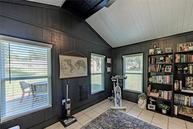 5921 Springbrook Dr, Tyler, TX 75707 - interior space with tile patterned floors and lofted ceiling