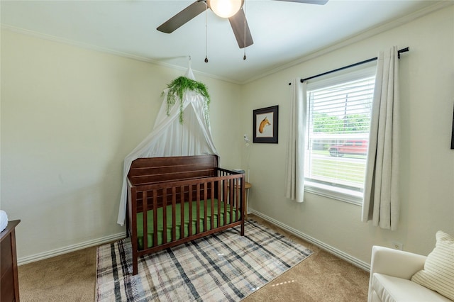 5921 Springbrook Dr, Tyler, TX 75707 - bedroom with carpet flooring, crown molding, and baseboards