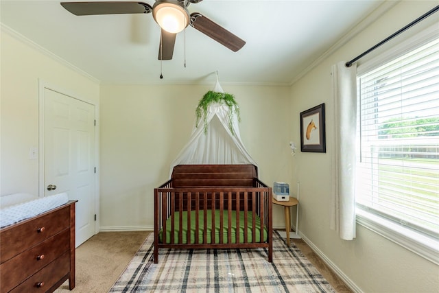 5921 Springbrook Dr, Tyler, TX 75707 - bedroom featuring crown molding, carpet, baseboards, and multiple windows