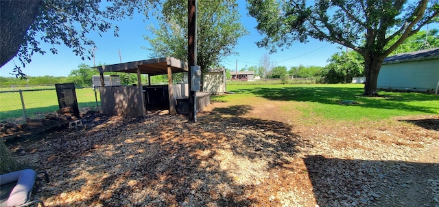 view of yard with fence