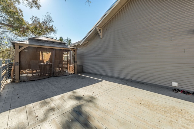 deck with a gazebo