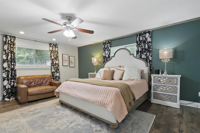 824 Wheelwood Dr, Hurst, TX 76053 - bedroom featuring multiple windows, wood finished floors, and recessed lighting