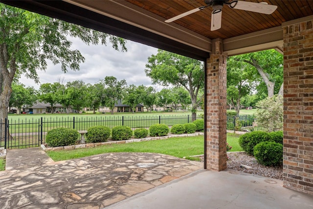 5807 Pebble Beach Dr, Granbury, TX 76049 - view of patio featuring ceiling fan