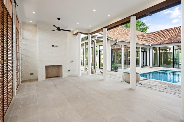 5747 Charlestown Dr, Dallas, TX 75230 - pool with a patio area and ceiling fan