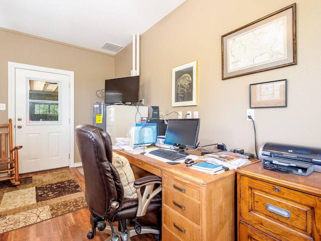 office featuring light wood-style flooring
