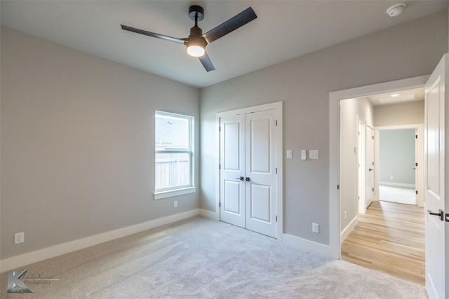 3342 Torrey Pne, Abilene, TX 79606 - unfurnished bedroom with a closet, baseboards, ceiling fan, and carpet floors