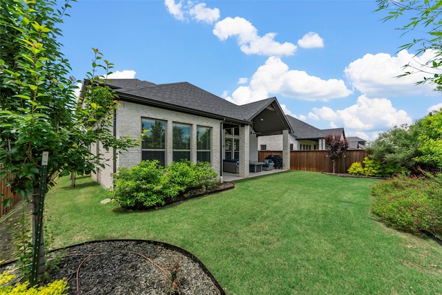 2472 Bainbridge Dr, Allen, TX 75013 - rear view of property with brick siding, a patio, and roof with shingles