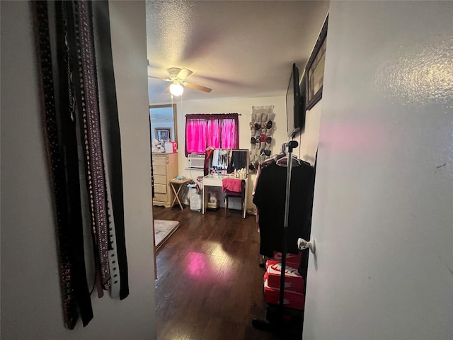 hall with wood finished floors