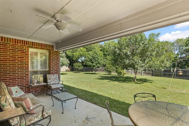24 Tallwood Ln, Edgecliff Village, TX 76134 - view of patio featuring a ceiling fan