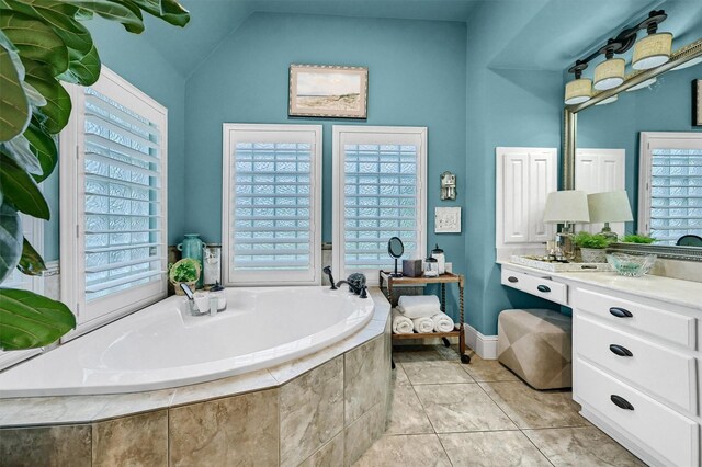 1421 Rolling, Celina, TX 75009 - full bathroom featuring vanity, a garden tub, and a stall shower