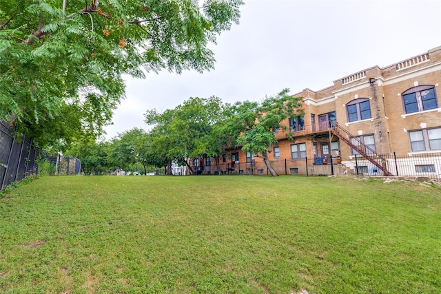 view of yard with fence