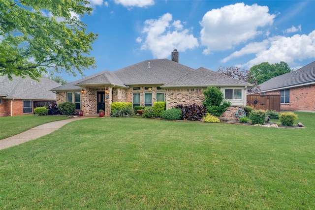 2605 Nighthawk Dr, Plano, TX 75025 - single story home with brick siding, a chimney, and a shingled roof