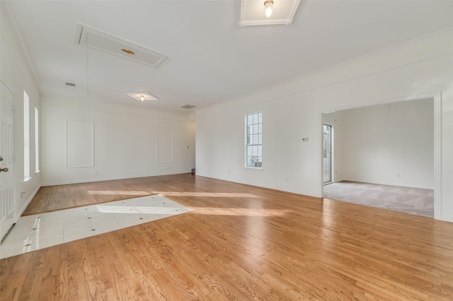 875 Country Club Rd, Lucas, TX 75002 - empty room featuring ornamental molding, attic access, and wood finished floors