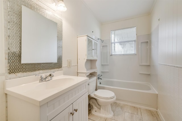 875 Country Club Rd, Lucas, TX 75002 - bathroom with tile patterned floors, vanity, toilet, and shower / tub combination