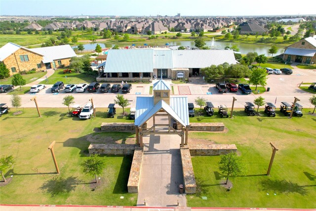 421 Hummingbird Dr, Celina, TX 75009 - aerial perspective of suburban area featuring a nearby body of water