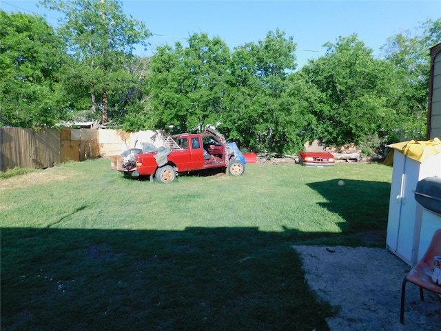 view of yard with fence