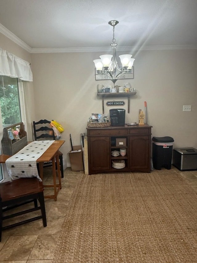1104 County Road 701, Cleburne, TX 76031 - office space with an inviting chandelier and crown molding