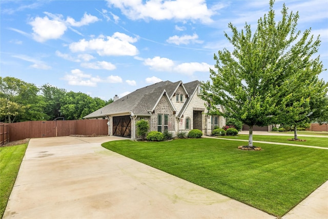 4037 Knightsbridge Ln, Midlothian, TX 76065 - view of front facade featuring fence, a garage, concrete driveway, a front lawn, and a gate