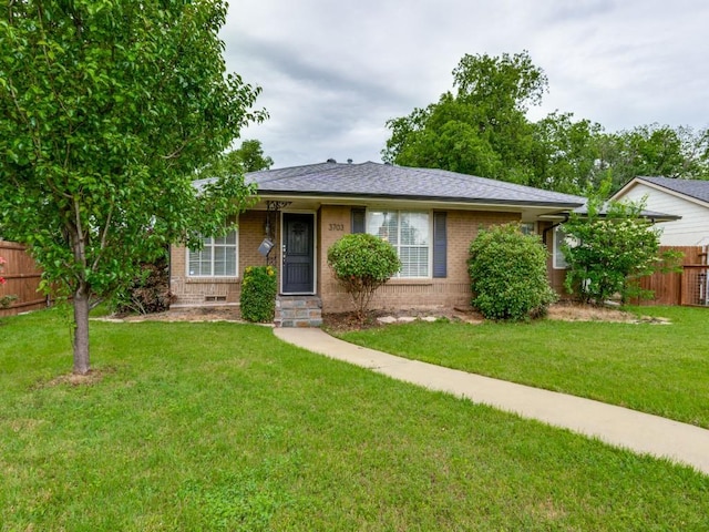 3703 Clover Ln, Dallas, TX 75220 - ranch-style house featuring brick siding, fence, and a front yard