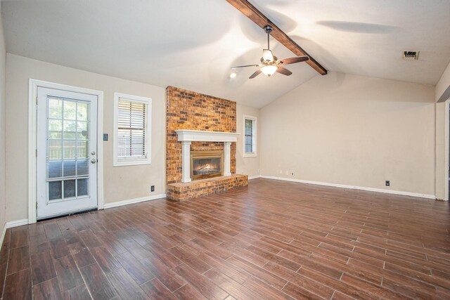 122 Big Bend Blvd, Waxahachie, TX 75165 - unfurnished living room featuring ceiling fan and dark wood-style floors