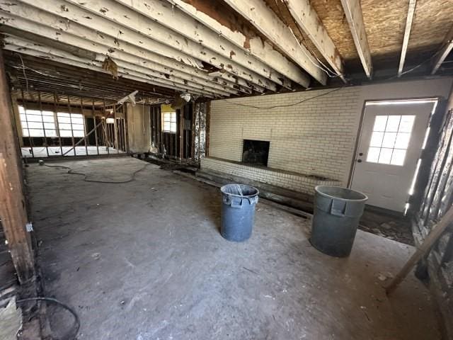 interior space featuring concrete floors