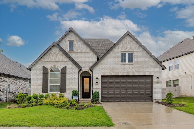 3509 Mescalbean Dr, Mckinney, TX 75071 - view of front of house featuring a front lawn, brick siding, and driveway