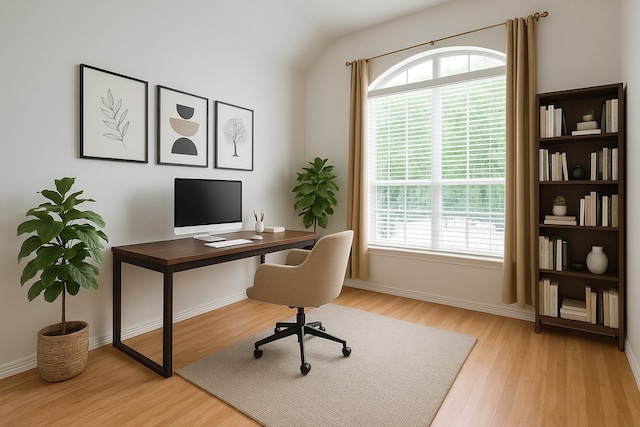 5204 Stoney Trl, Mckinney, TX 75072 - office space with baseboards, light wood-type flooring, and a healthy amount of sunlight